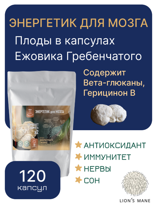 Микродозинг Ежовика Гребенчатого 120 капсул