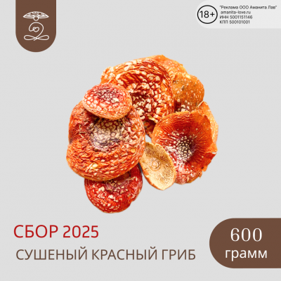 Мухомор красный сушеные шляпки 600 гр